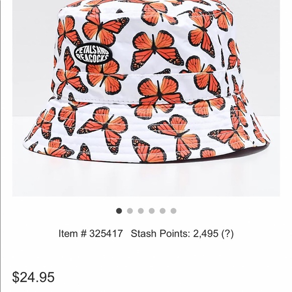 petals and peacocks butterfly bucket hat - Picture 4 of 4